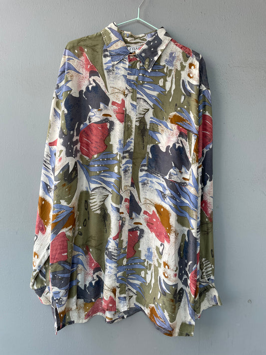 Funky Retro Vintage Rare Silk Shirt