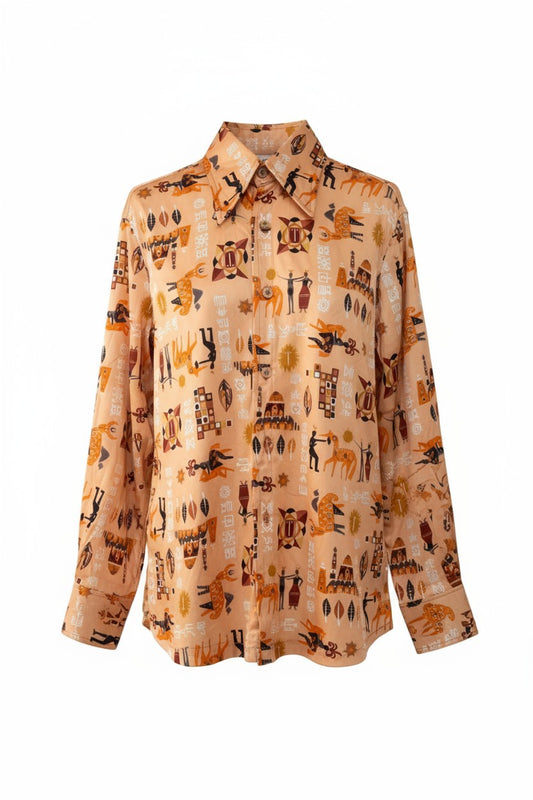 Funky Vintage African Print Shirt