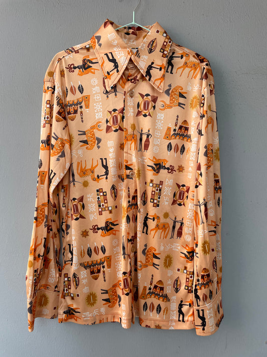 Funky Vintage African Print Shirt